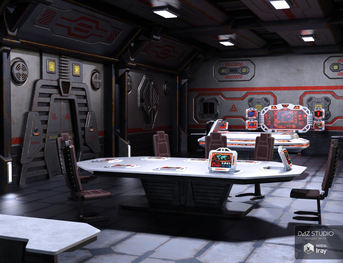 Sci Fi Stronghold Tactical Room by: Nightshift3D, 3D Models by Daz 3D