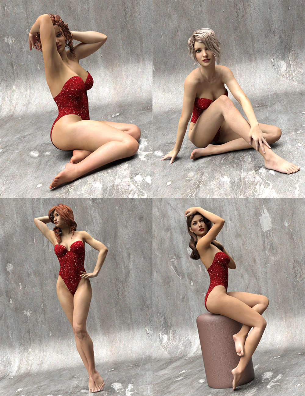 The Spirit of '45 - Pinup Poses for Genesis 3 Female(s) by: Val3dart, 3D Models by Daz 3D