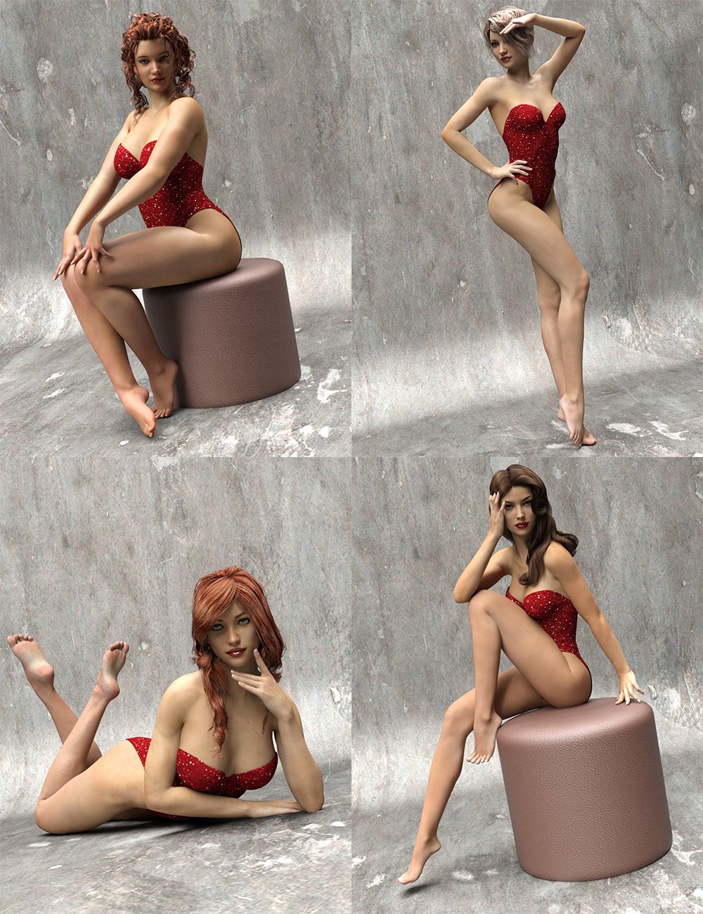The Spirit of '45 - Pinup Poses for Genesis 3 Female(s) by: Val3dart, 3D Models by Daz 3D