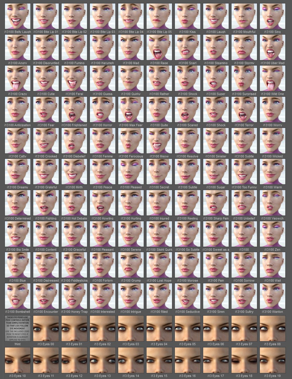 i13 100 Essential Expressions for Victoria 7 i13 100 Essential Expressions for Victoria 7 by: ironman13, 3D Models by Daz 3D