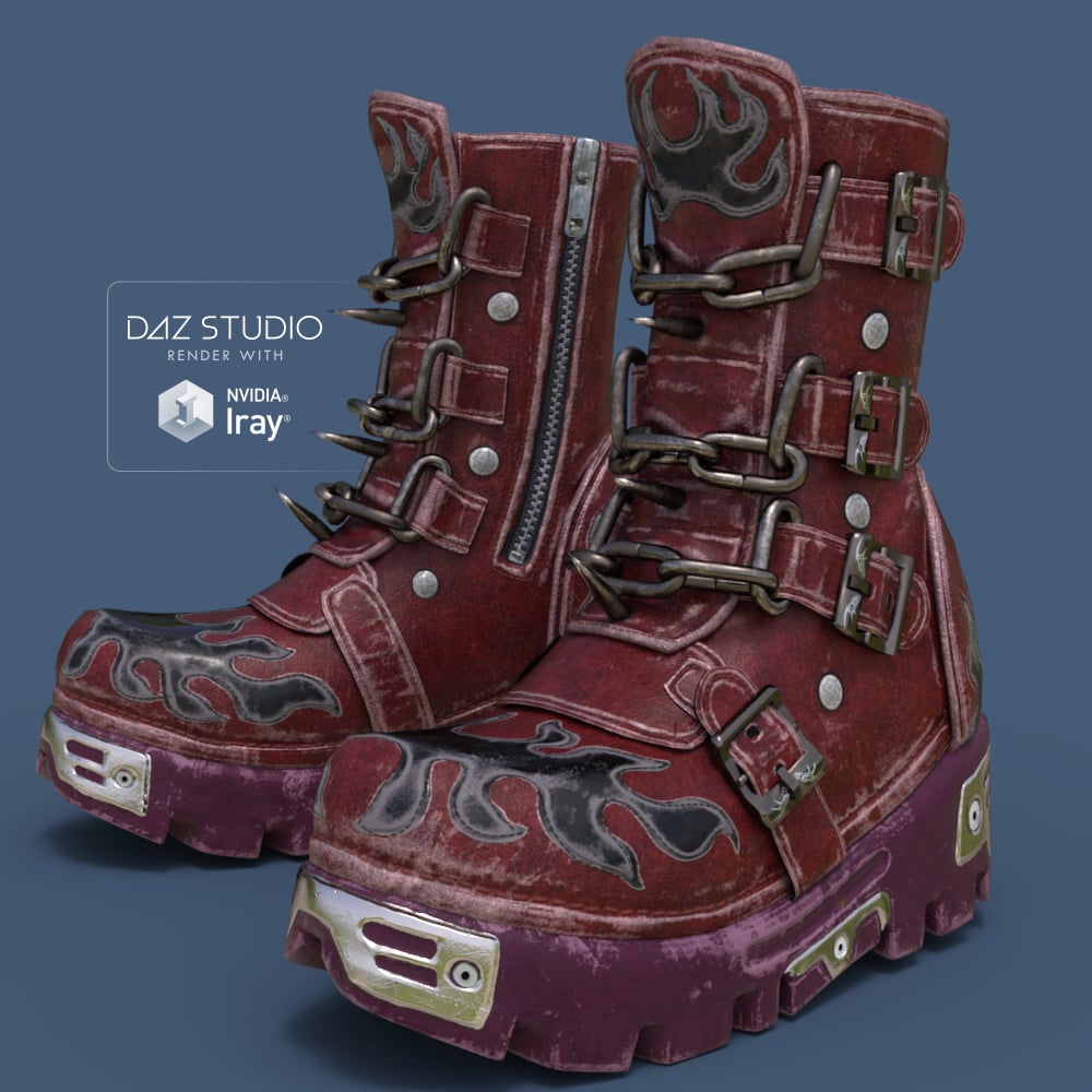 Slide3D Goth Boots for Genesis 3 Female(s) | Daz 3D