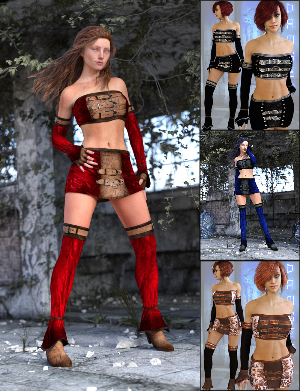 Bandeau Outfit for Genesis 2 Female(s) and Genesis 3 Female(s) by: ArkiShox-Design, 3D Models by Daz 3D