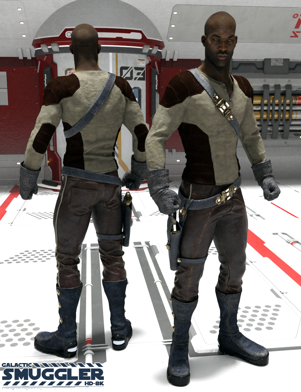 Galactic Smuggler HD-8K for Genesis 2 Male(s) by: Luthbel, 3D Models by Daz 3D