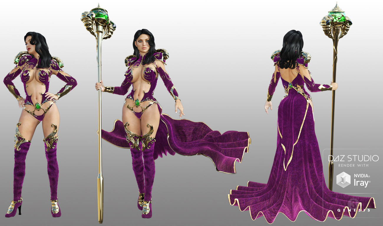 Purple Esmeralda for Genesis 3 Female(s) by: powerage, 3D Models by Daz 3D
