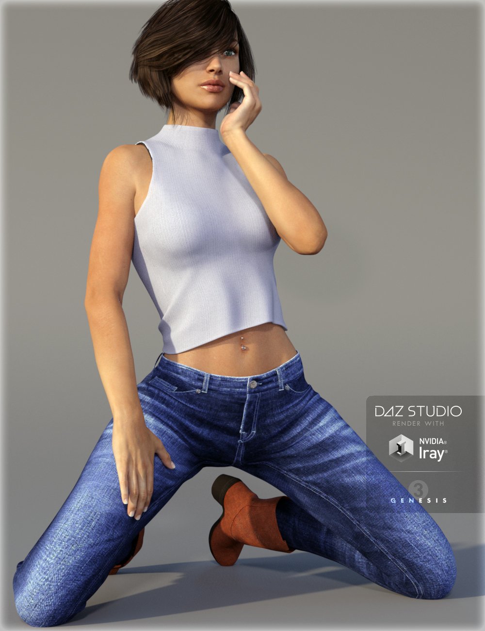 Skinny Jean Outfit For Genesis 3 Females Daz 3d