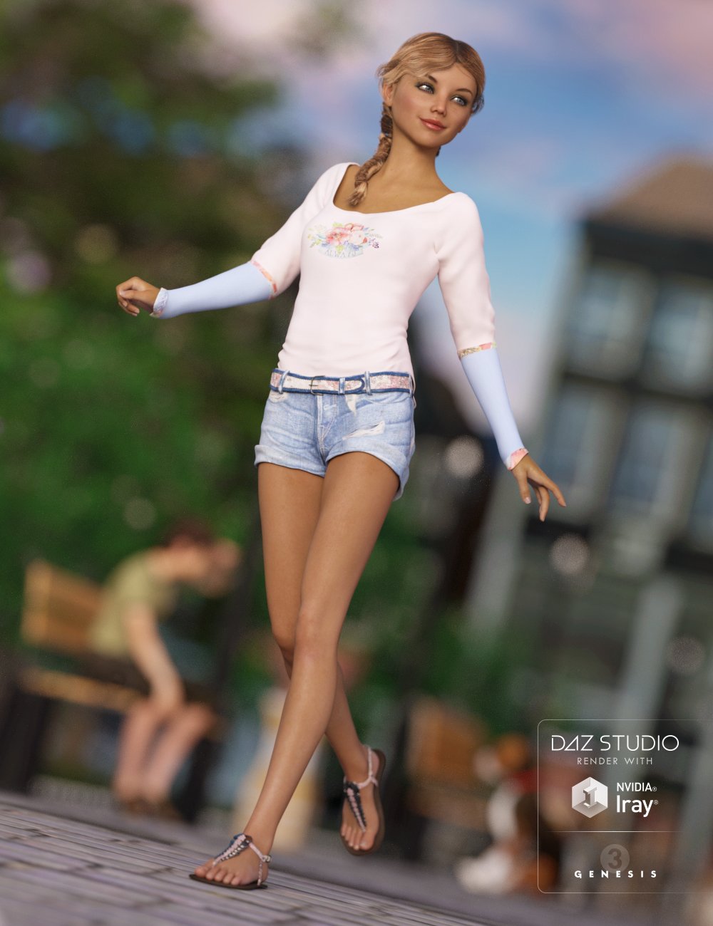 Summer Trend Outfit for Genesis 3 Female(s) by: Anna BenjaminBarbara Brundon, 3D Models by Daz 3D