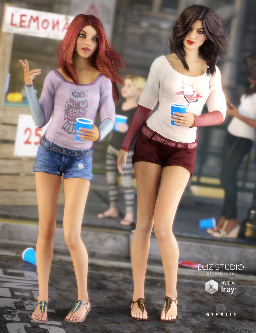 Summer Trend Textures by: Anna Benjamin, 3D Models by Daz 3D