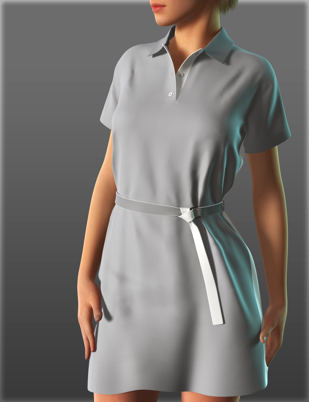 Short Sleeve Shirt Dresses for Genesis 2 Female(s) by: IH Kang, 3D Models by Daz 3D