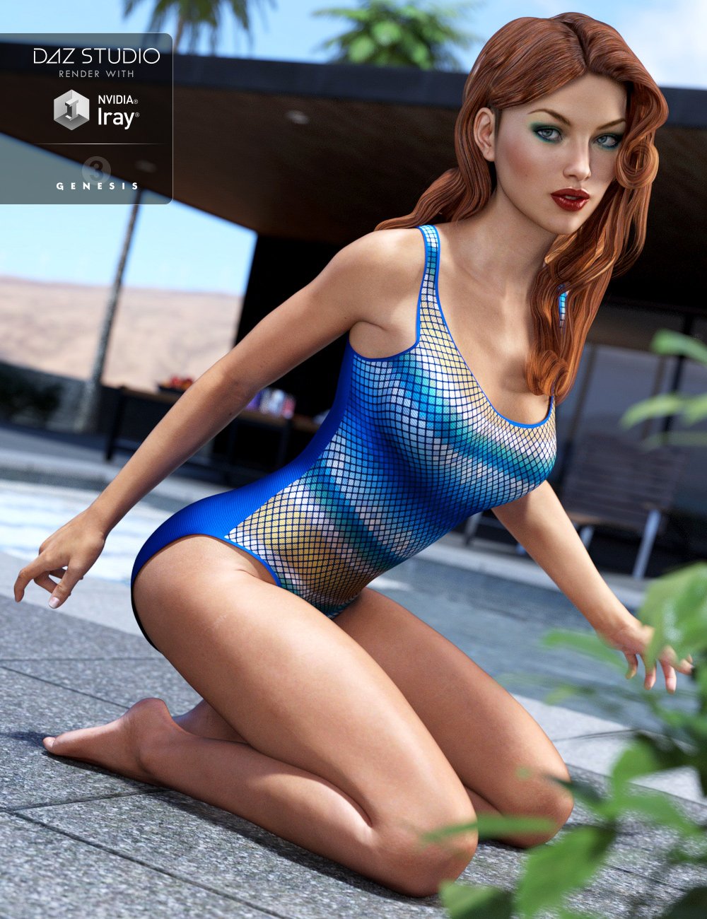 One Piece Bathing Suit for Genesis 3 Female(s) by: NikisatezOziChick, 3D Models by Daz 3D