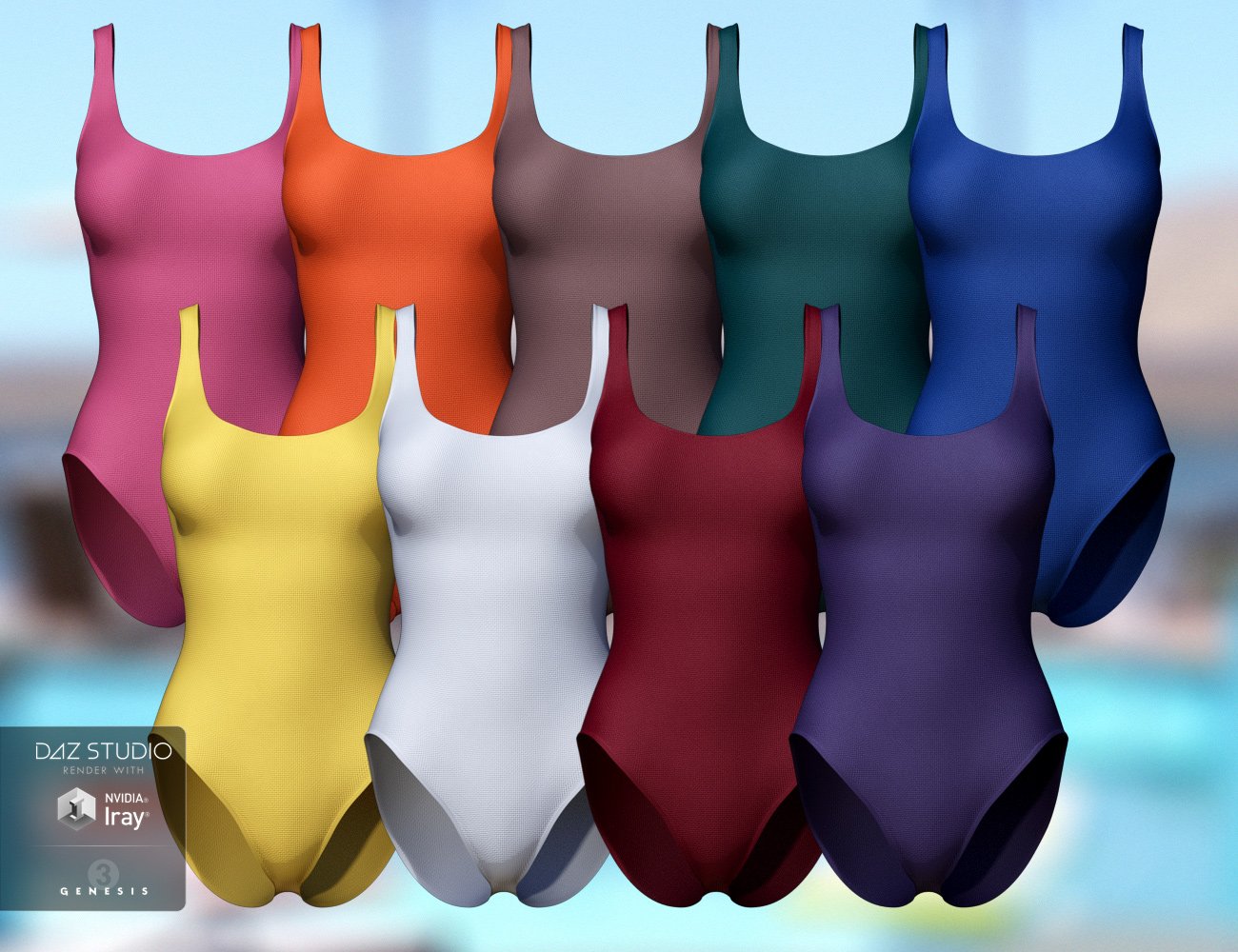 One Piece Bathing Suit for Genesis 3 Female(s) by: NikisatezOziChick, 3D Models by Daz 3D