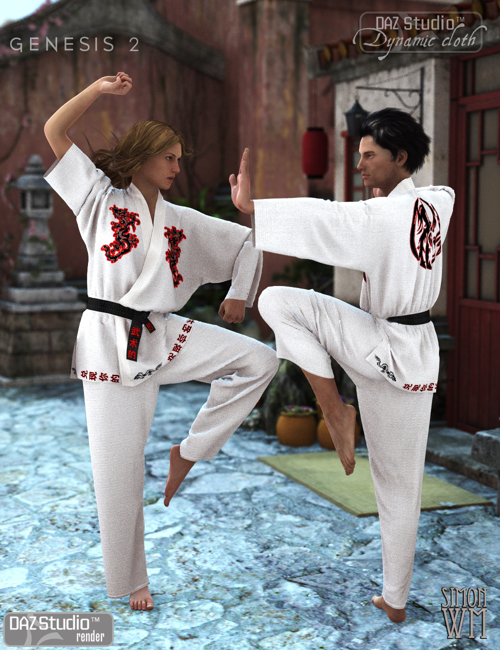 Dynamic Martial Arts Gi: Genesis 2 by: SimonWMOptiTex, 3D Models by Daz 3D