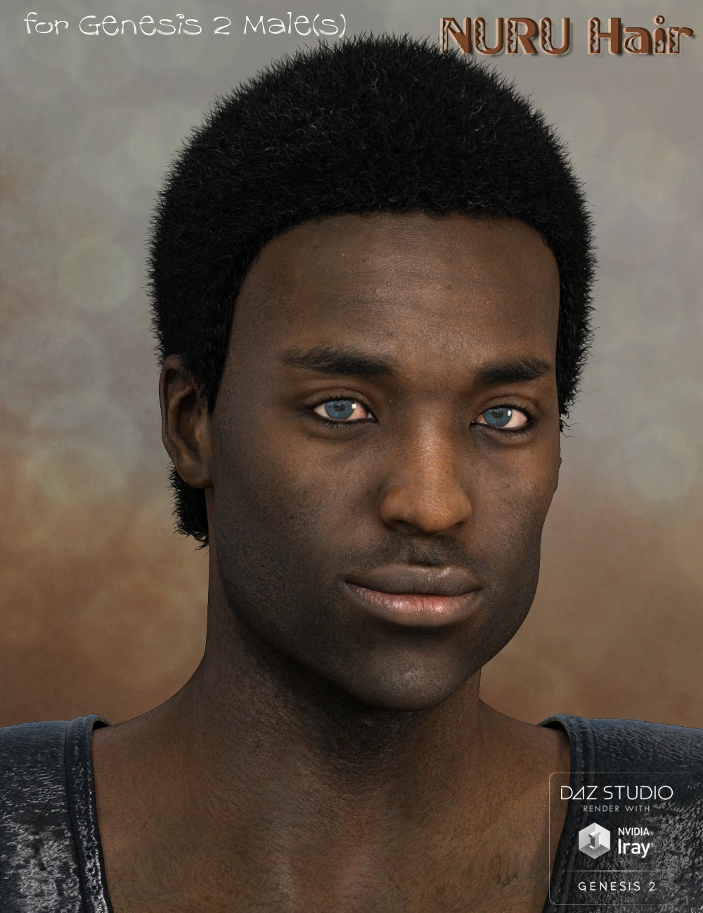 Nuru Hair for Genesis 2 Male(s) by: 3D-GHDesign, 3D Models by Daz 3D