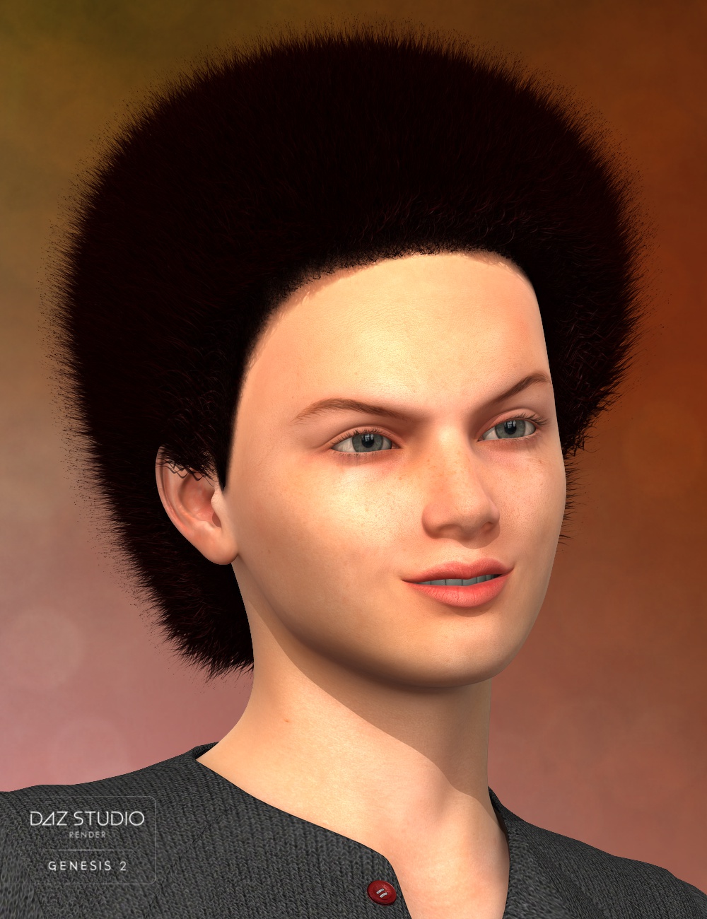 Nuru Hair for Genesis 2 Male(s) by: 3D-GHDesign, 3D Models by Daz 3D