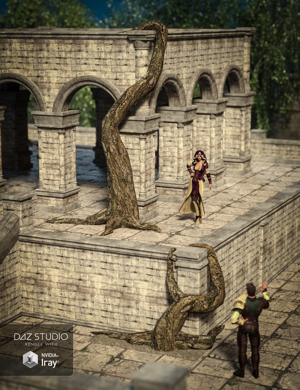 Fantasy Courtyard by: , 3D Models by Daz 3D