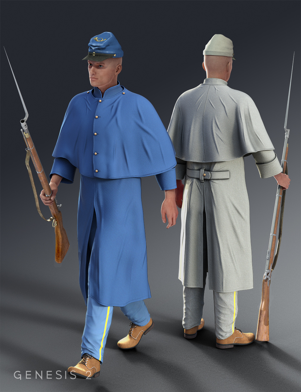 Shenandoah: Greatcoat for  Genesis 2 Male(s) by: Meshitup, 3D Models by Daz 3D