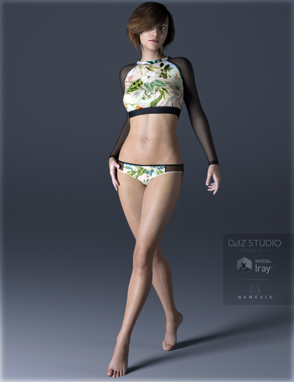Rash Guards Set for Genesis 3 Female(s) by: IH Kang, 3D Models by Daz 3D
