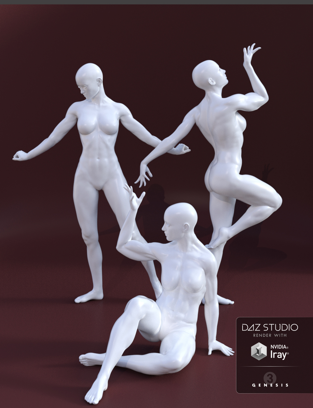Muscular Women Poses by: Muscleman, 3D Models by Daz 3D