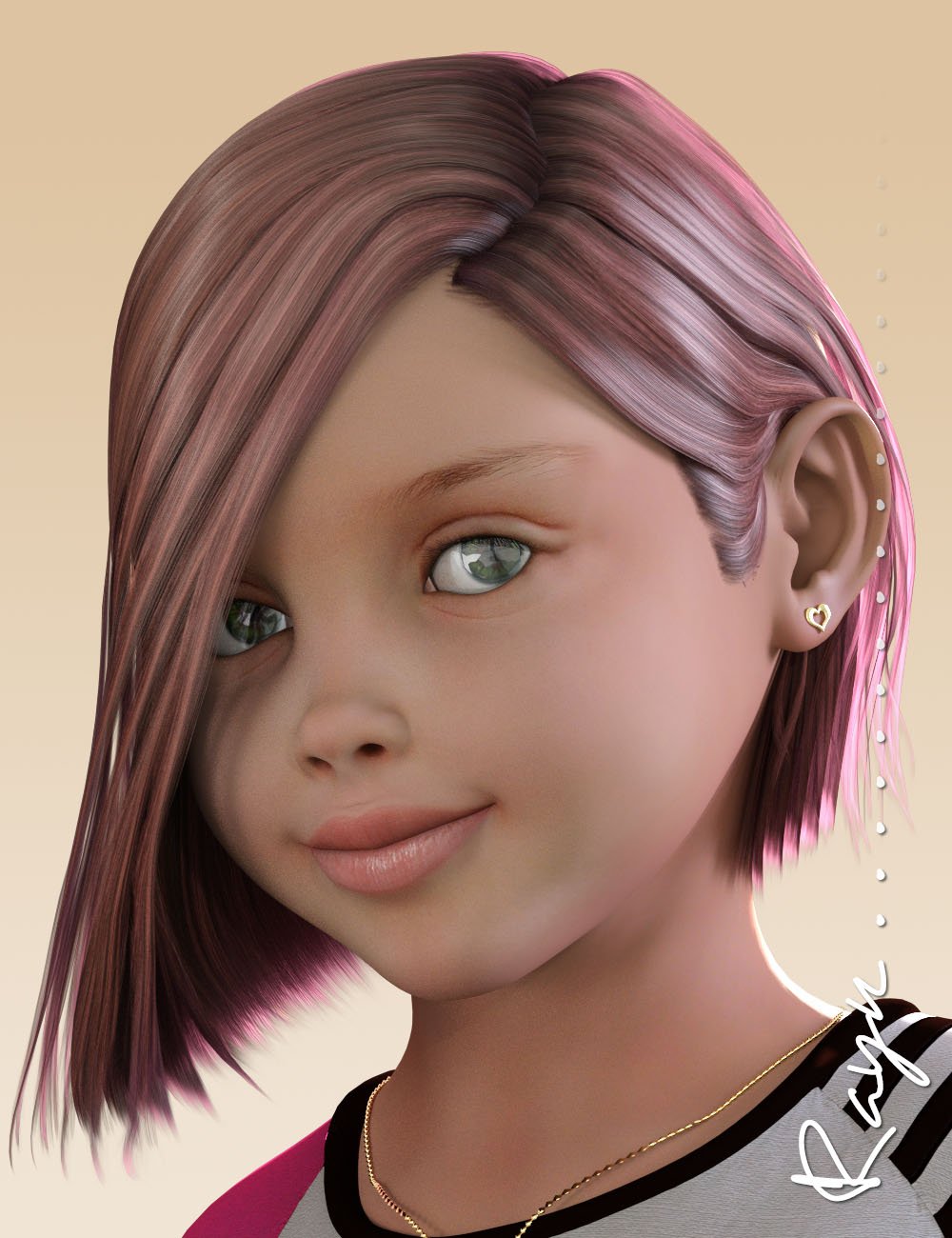 Rayn Character and Hair for Genesis 3 Female(s) by: 3D Universe, 3D Models by Daz 3D