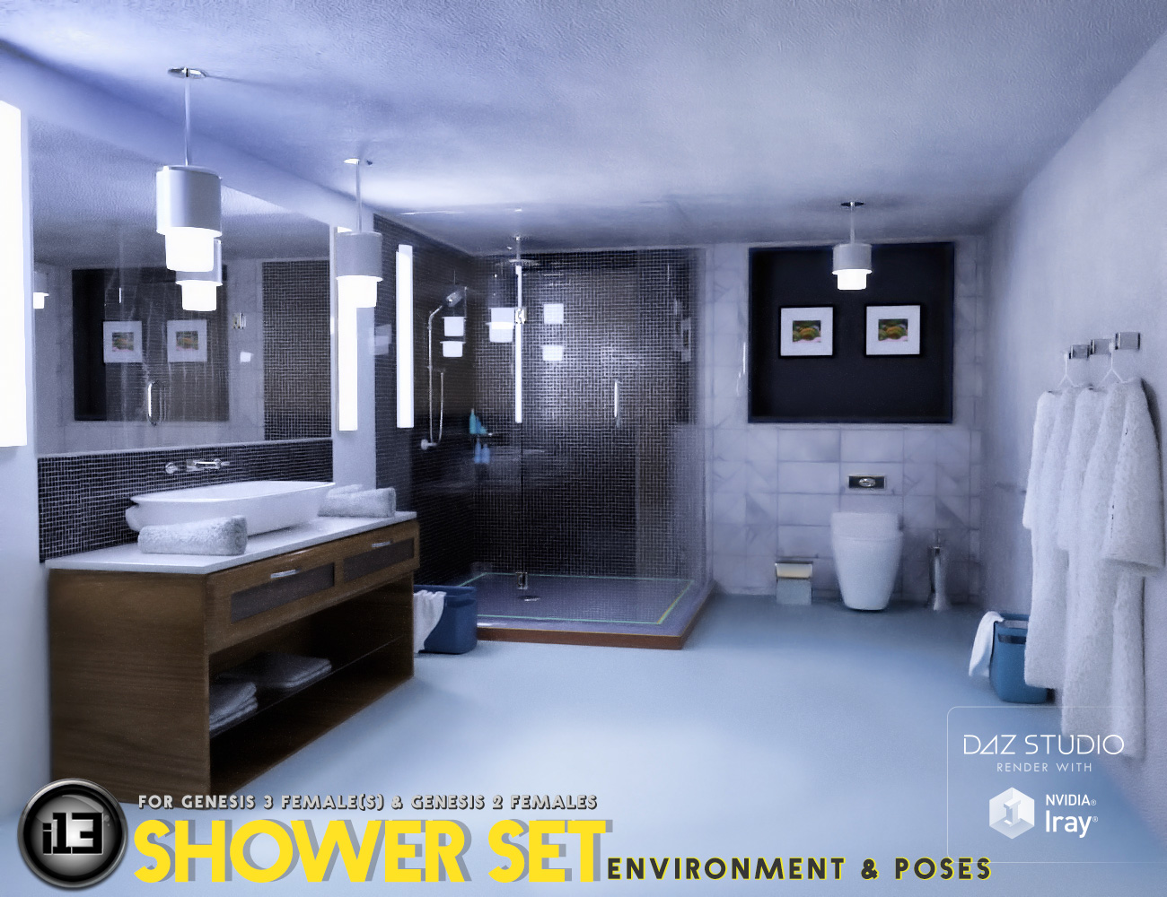 i13 Shower Set by: ironman13, 3D Models by Daz 3D