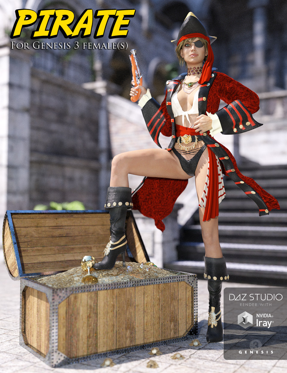 Pirate for Genesis 3 Female(s) by: powerage, 3D Models by Daz 3D