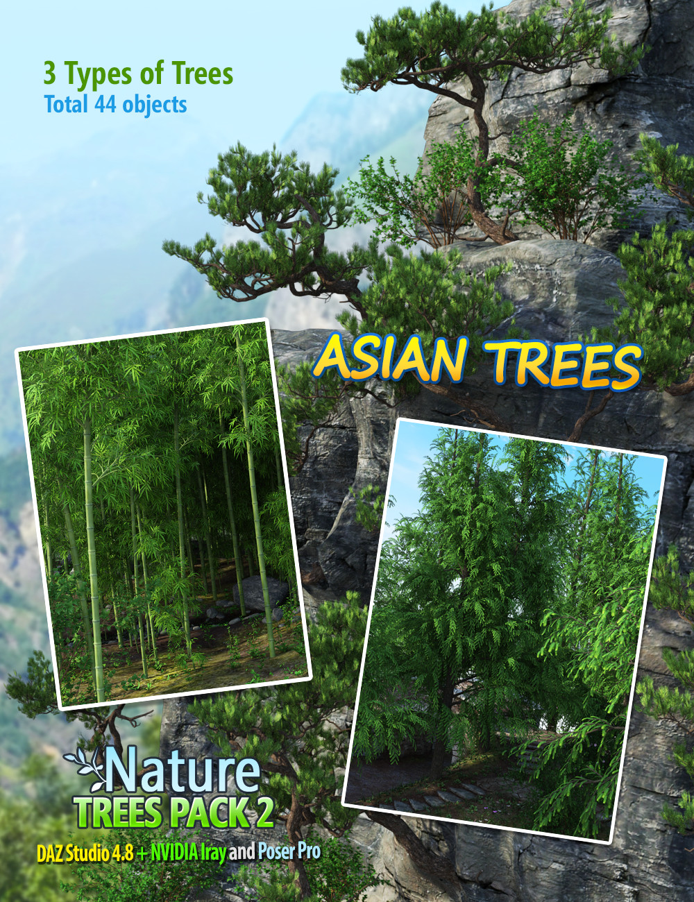 Nature - Trees Pack 2 by: Andrey Pestryakov, 3D Models by Daz 3D