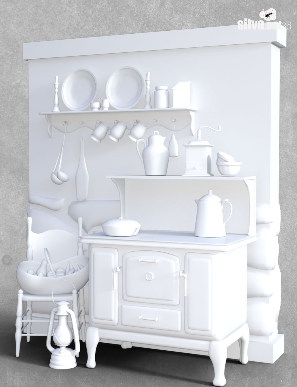 Pioneer Kitchen by: SilvaAnt3d, 3D Models by Daz 3D