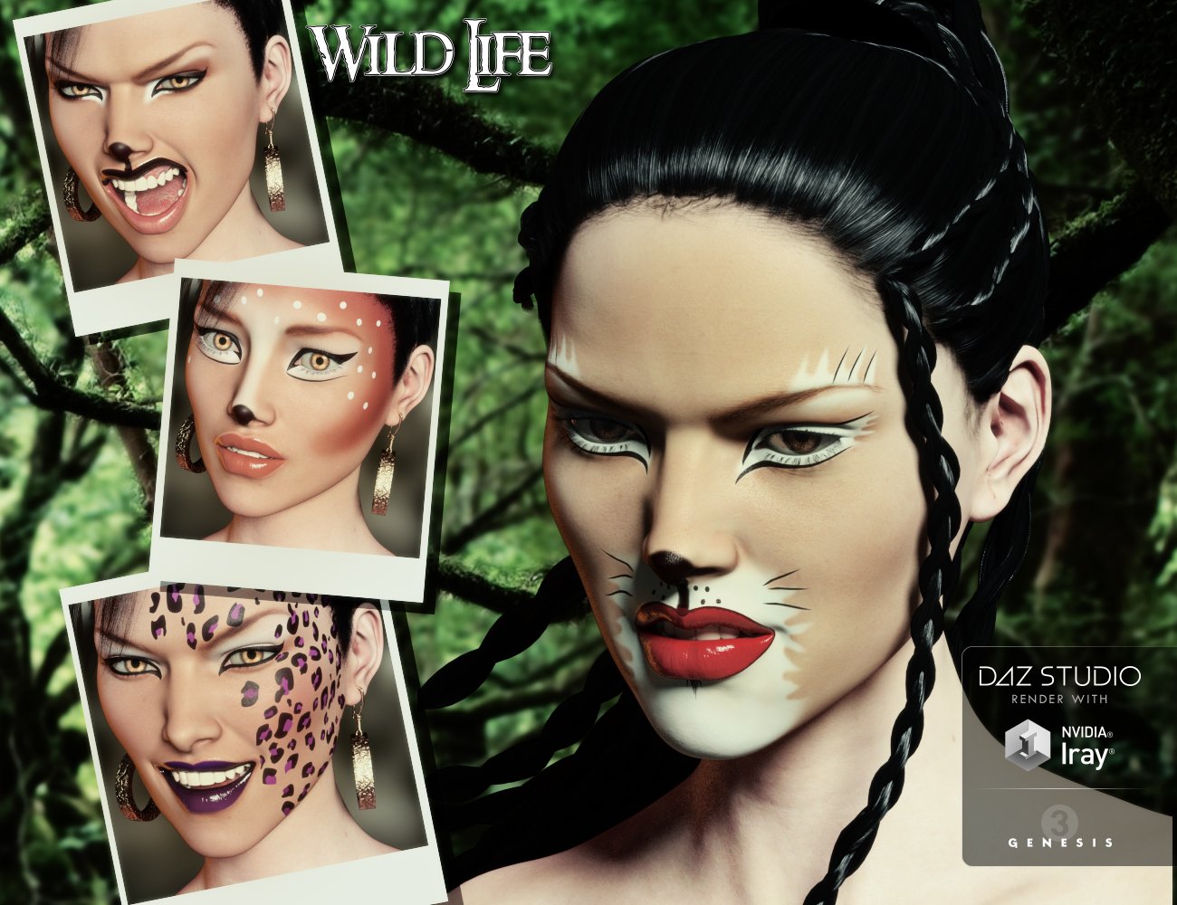 Artistic Make-up Concepts for Genesis 3 Female(s) by: Neikdian, 3D Models by Daz 3D