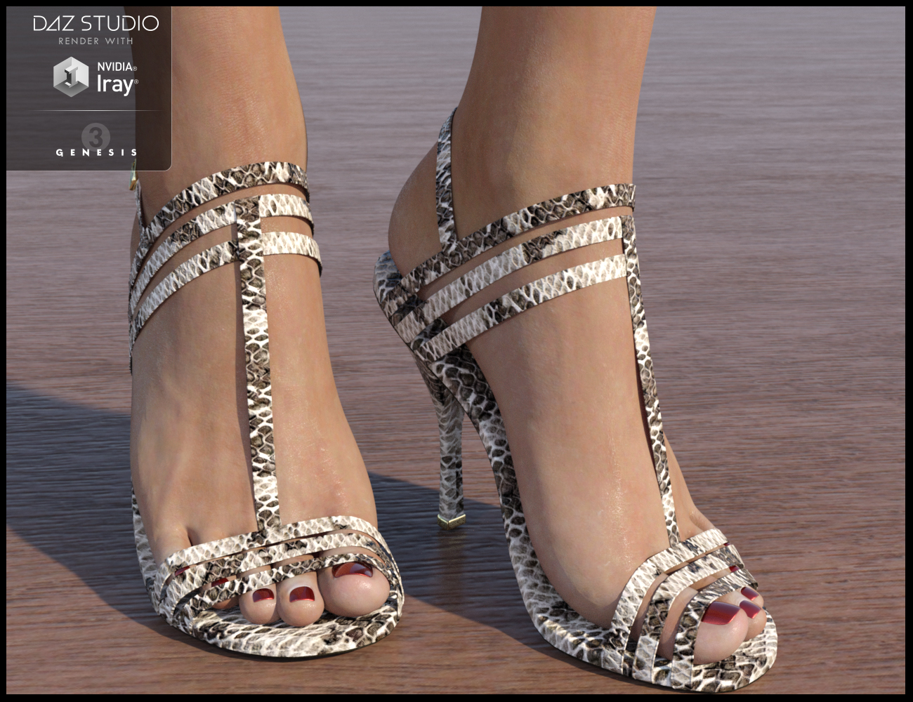 Strappy Sandal Heels for Genesis 3 Female(s) | Daz 3D
