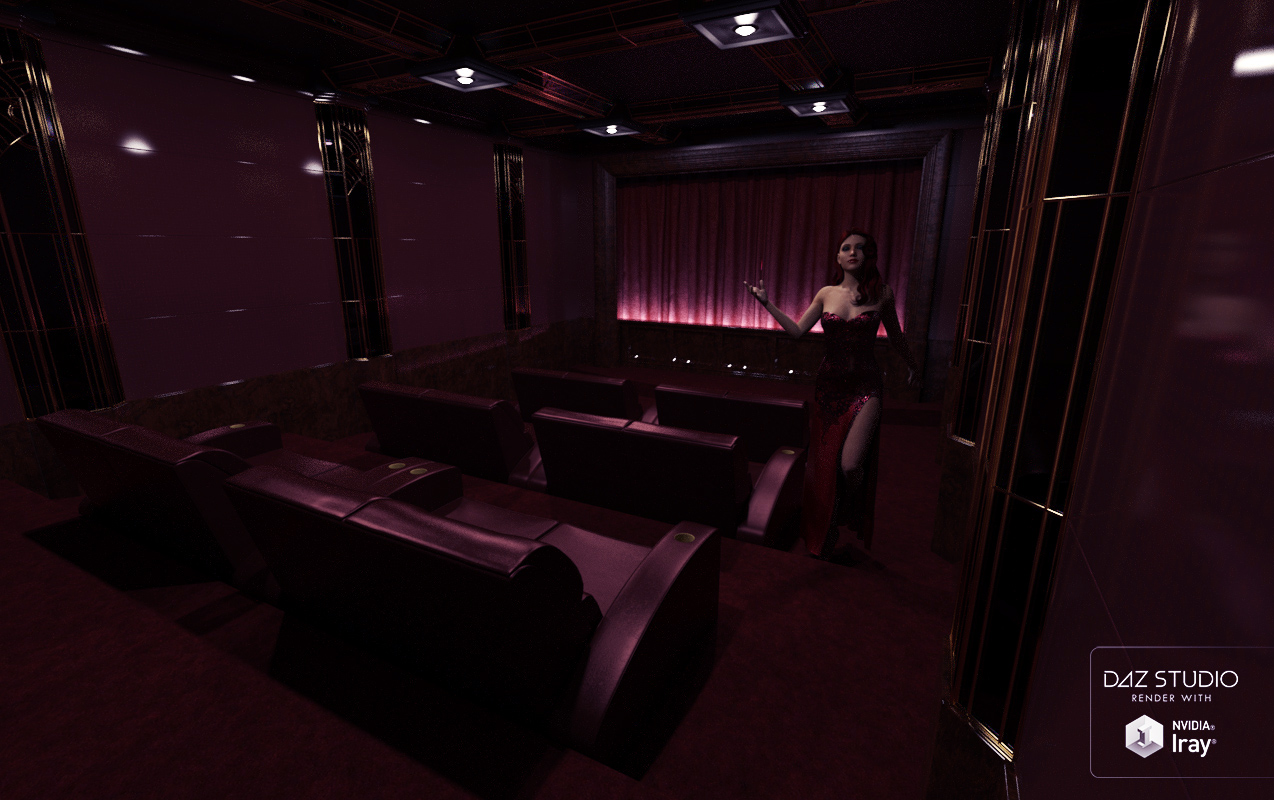 Private Art Deco Cinema by: David BrinnenForbiddenWhispers, 3D Models by Daz 3D