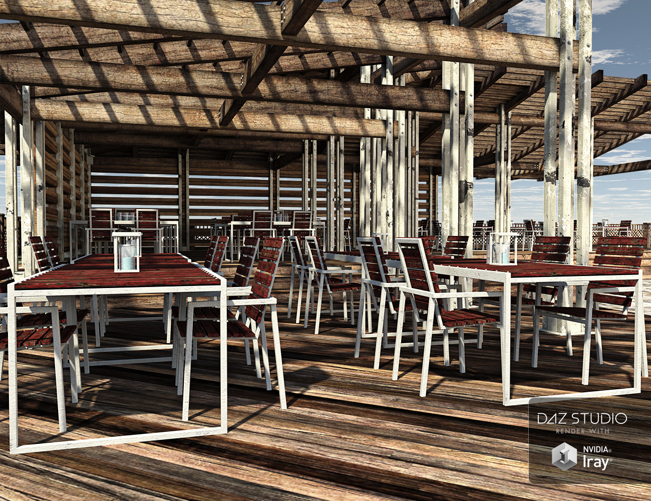 Rustic Gazebo Cafe | Daz 3D