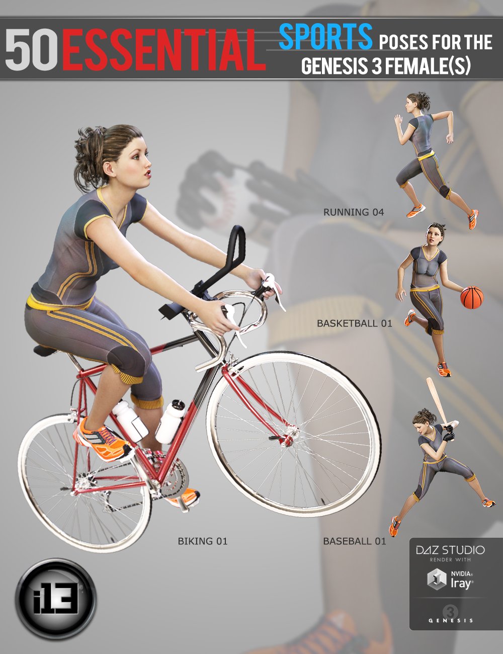 i13 50 Essential Sports Poses by: ironman13, 3D Models by Daz 3D