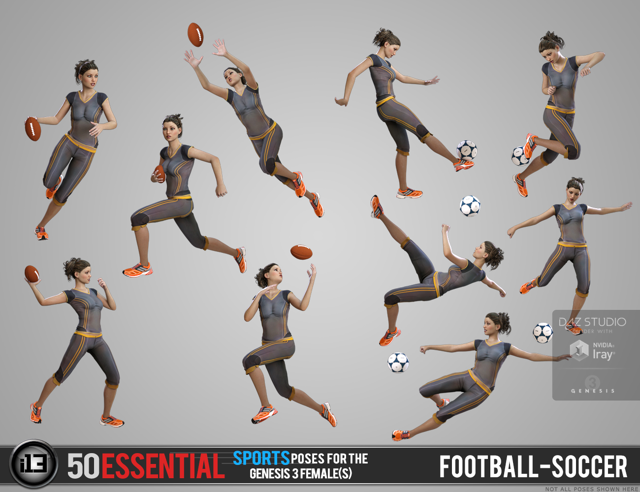 i13 50 Essential Sports Poses by: ironman13, 3D Models by Daz 3D