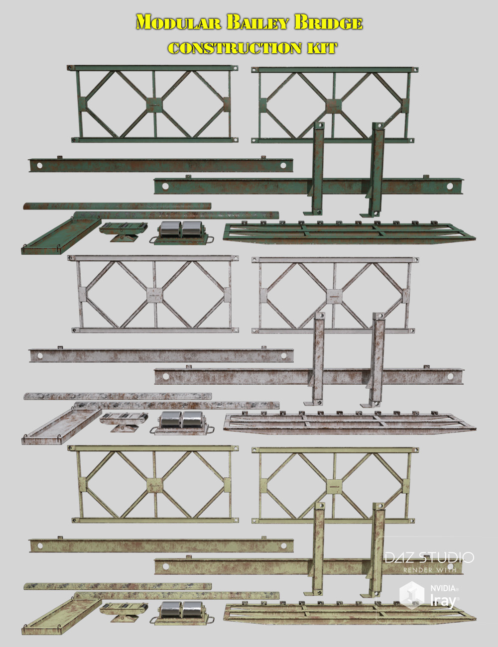 Modular Bailey Bridge Construction Kit by: Code 66, 3D Models by Daz 3D