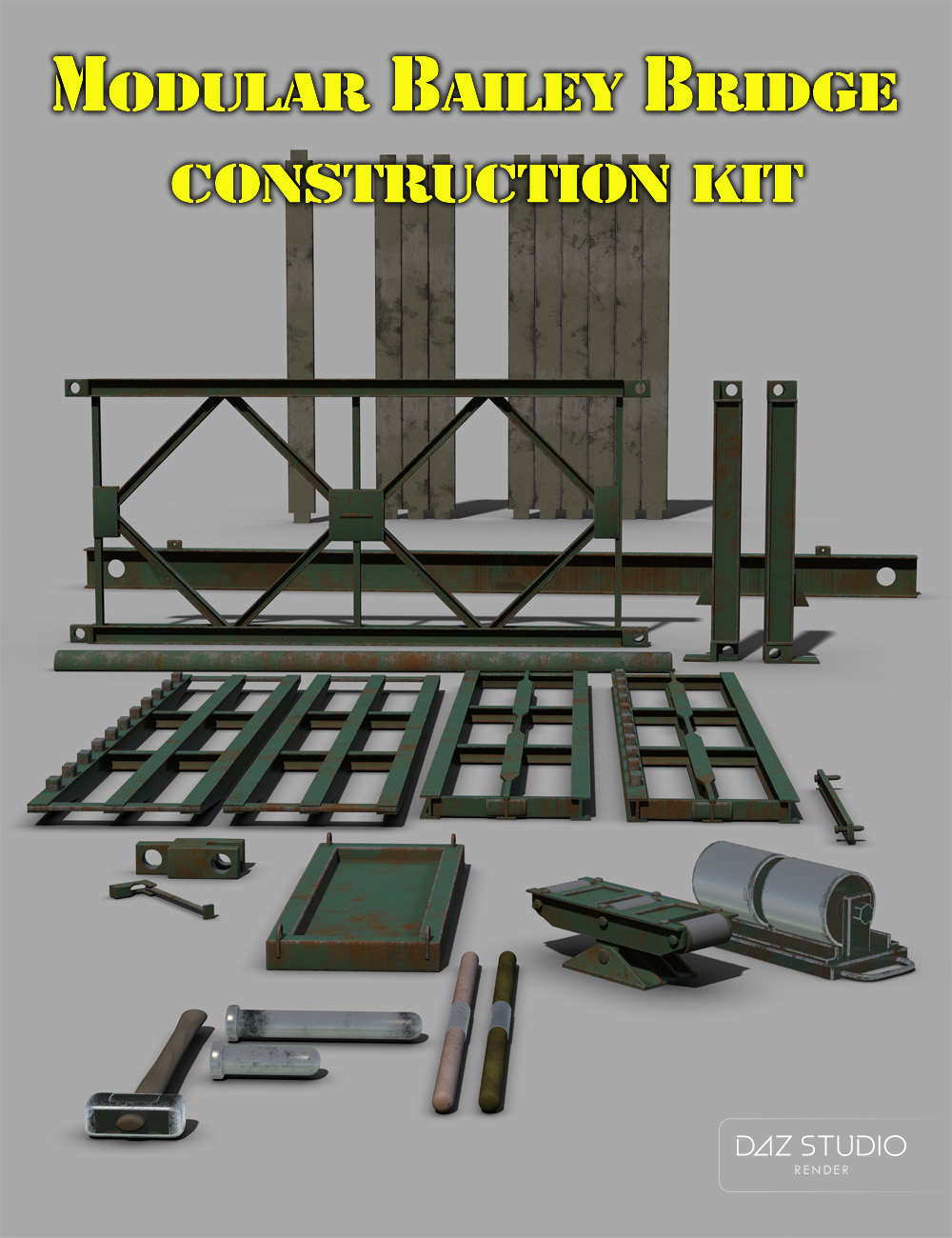 Modular Bailey Bridge Construction Kit by: Code 66, 3D Models by Daz 3D