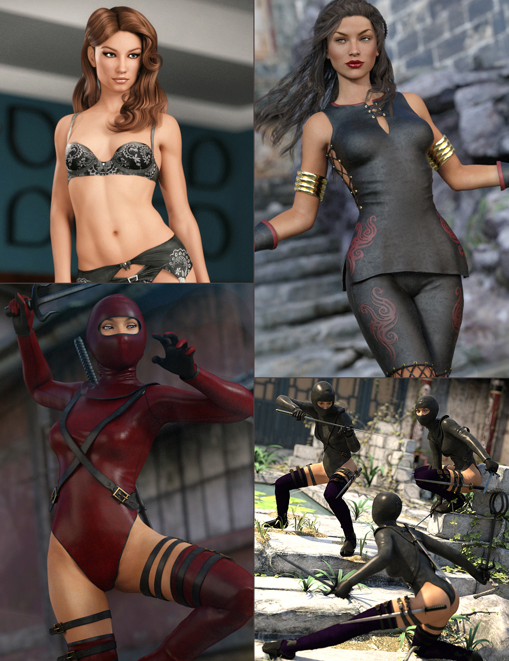 Deadly Shadows Bundle by: , 3D Models by Daz 3D