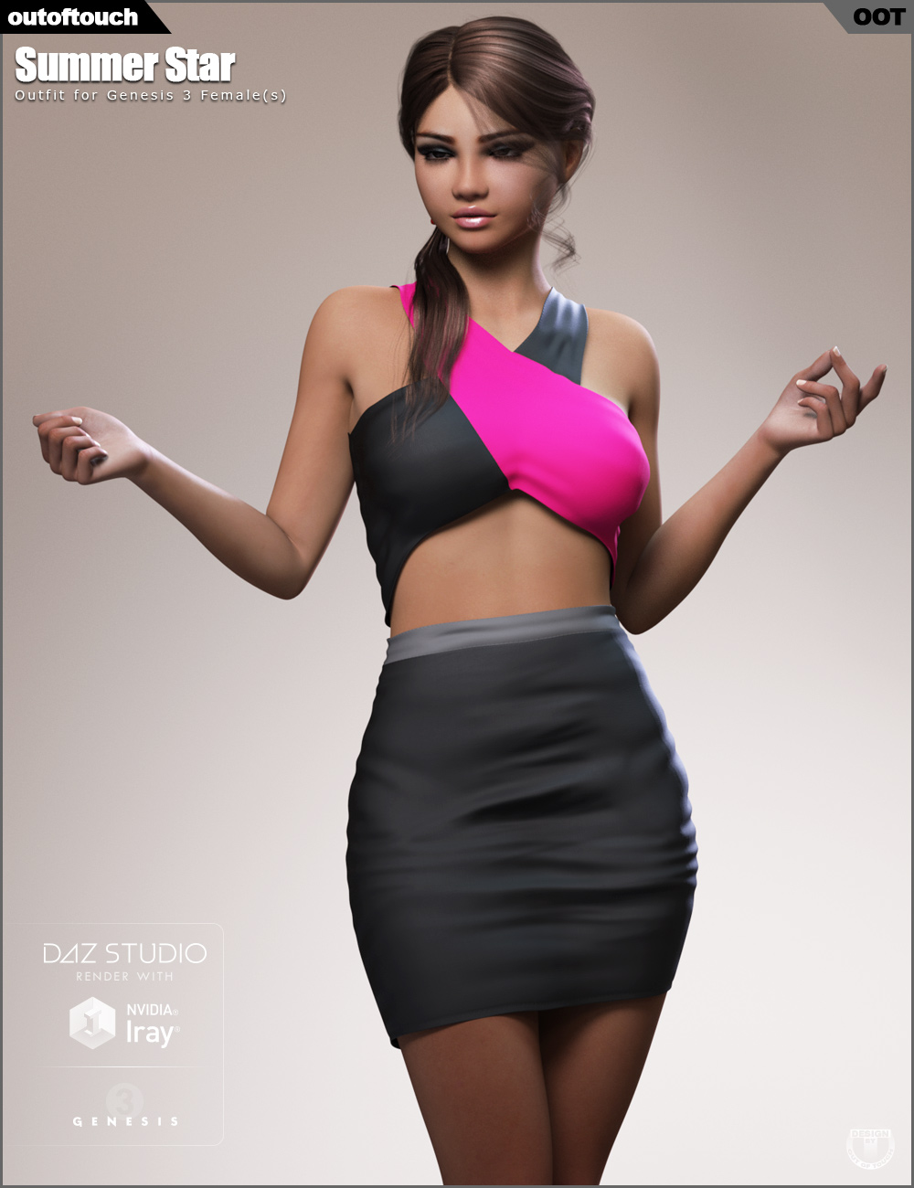 Summer Star Outfit for Genesis 3 Female(s) by: outoftouch, 3D Models by Daz 3D