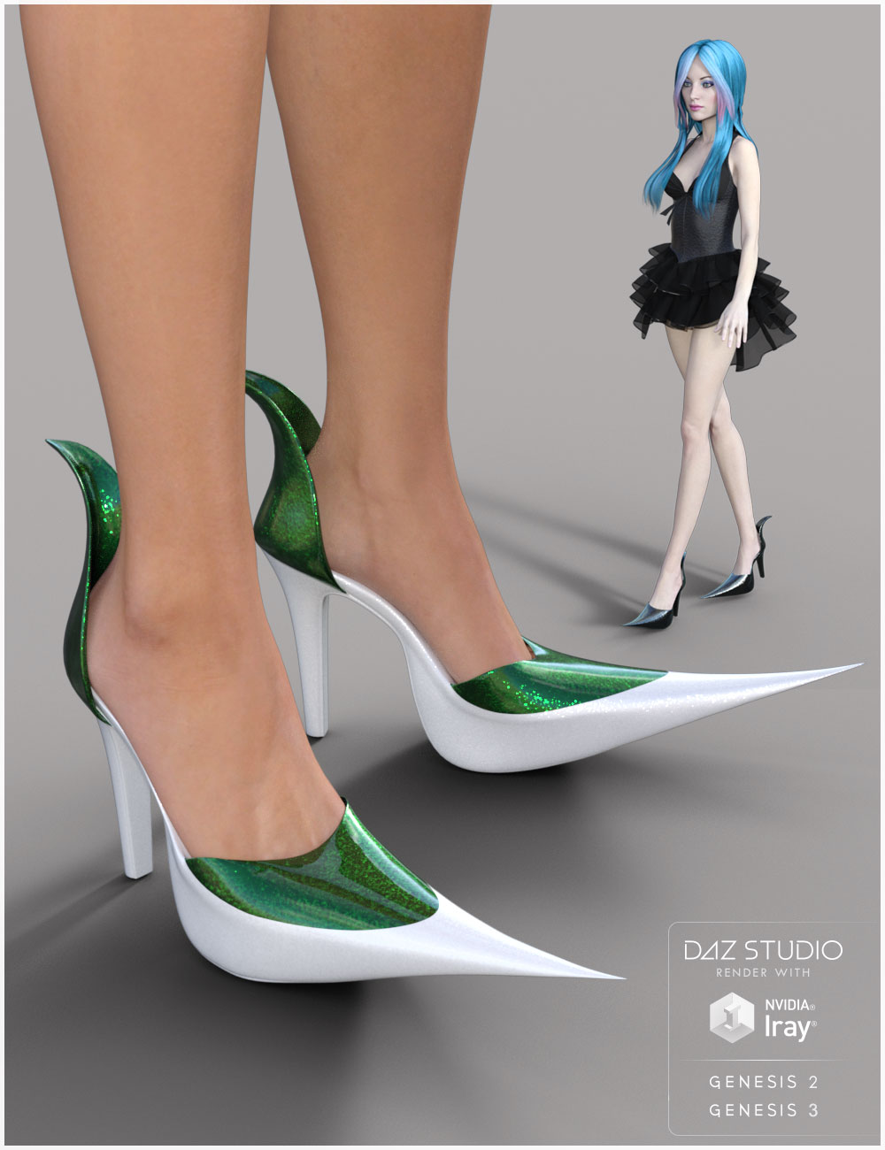 Witch Heels for Genesis 2 and 3 Female(s) by: Cute3D, 3D Models by Daz 3D