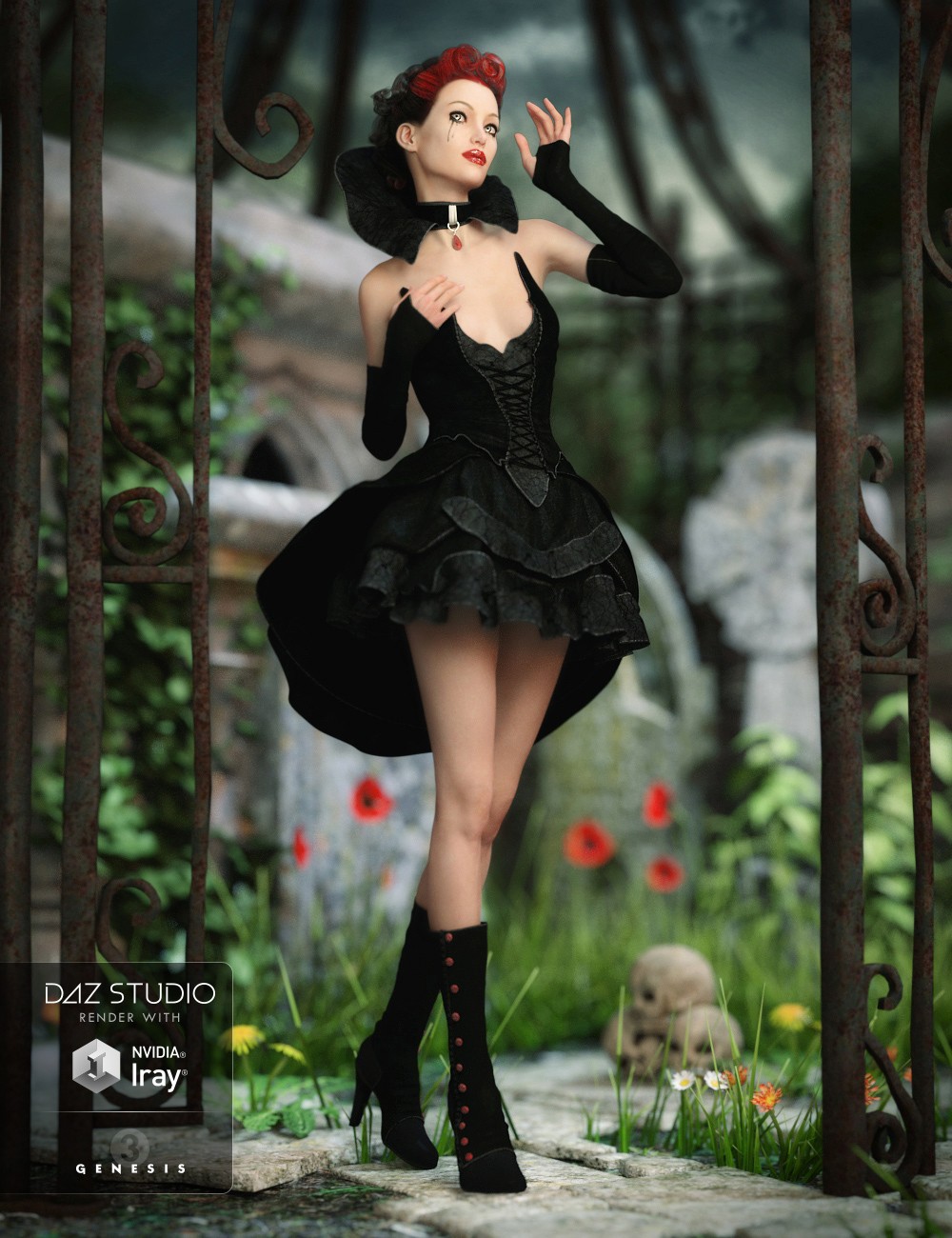 Queen of Shadow for Genesis 3 Female(s) by: Anna BenjaminBarbara Brundon, 3D Models by Daz 3D