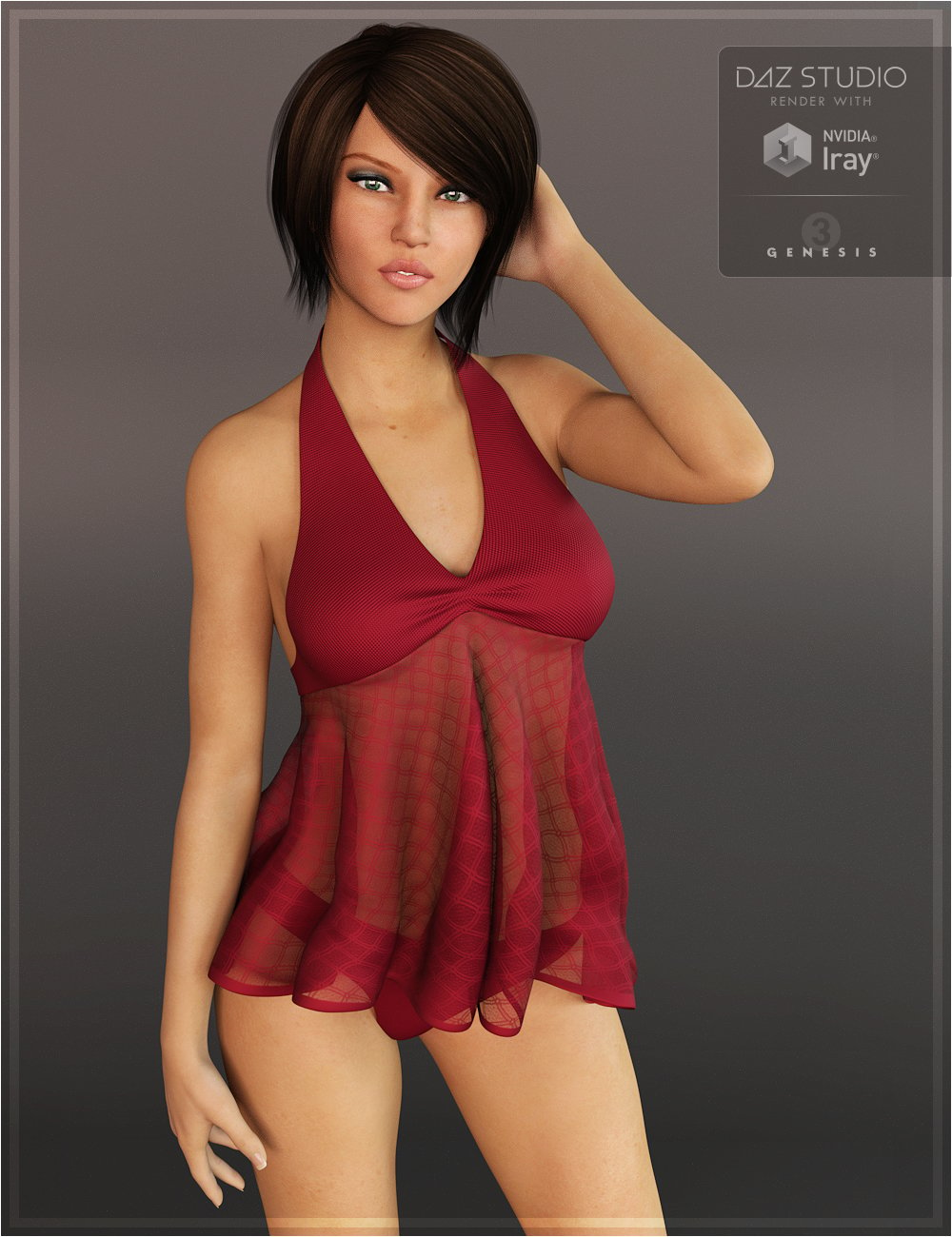 Babydoll Outfit for Genesis 3 Female(s) by: OziChick, 3D Models by Daz 3D