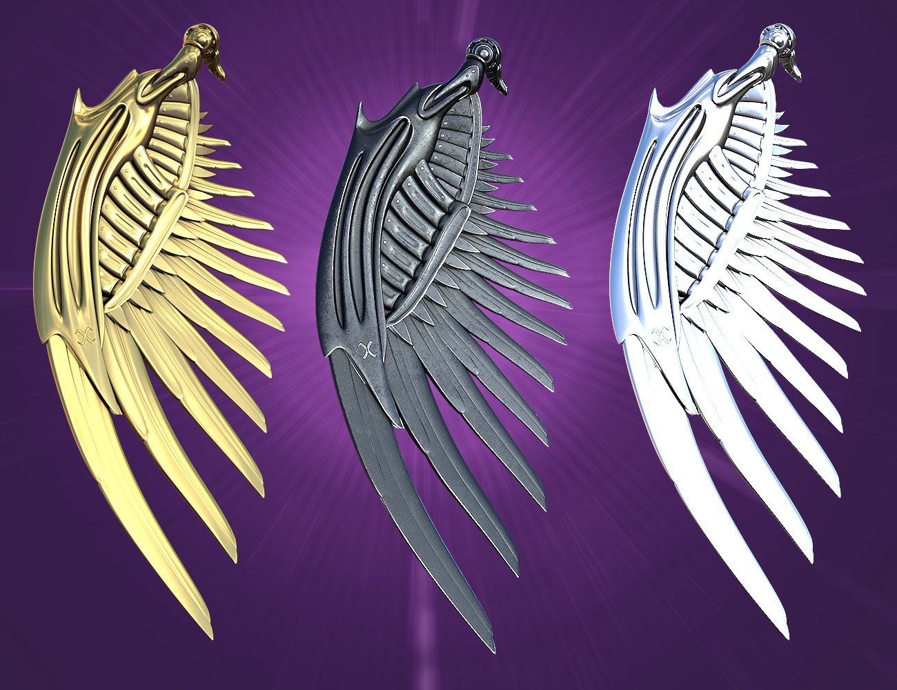 Cyber Wings Texture Expansion Pack | Daz 3D