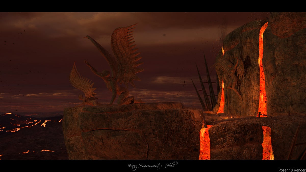 Easy Environments: Hell by: Flipmode, 3D Models by Daz 3D