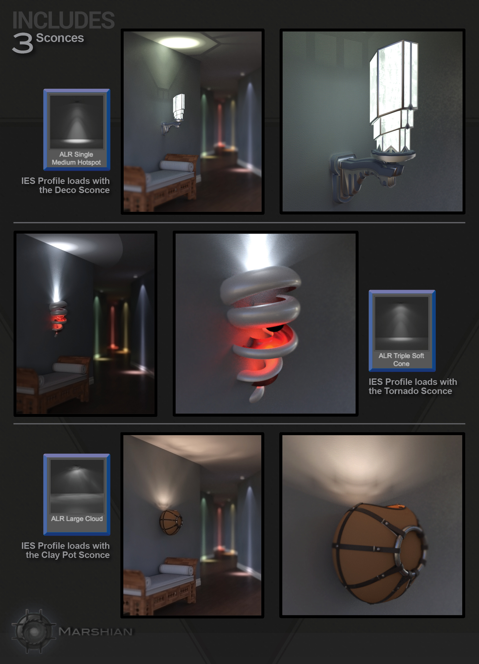 Architectural Lighting Rig for Iray Daz 3D