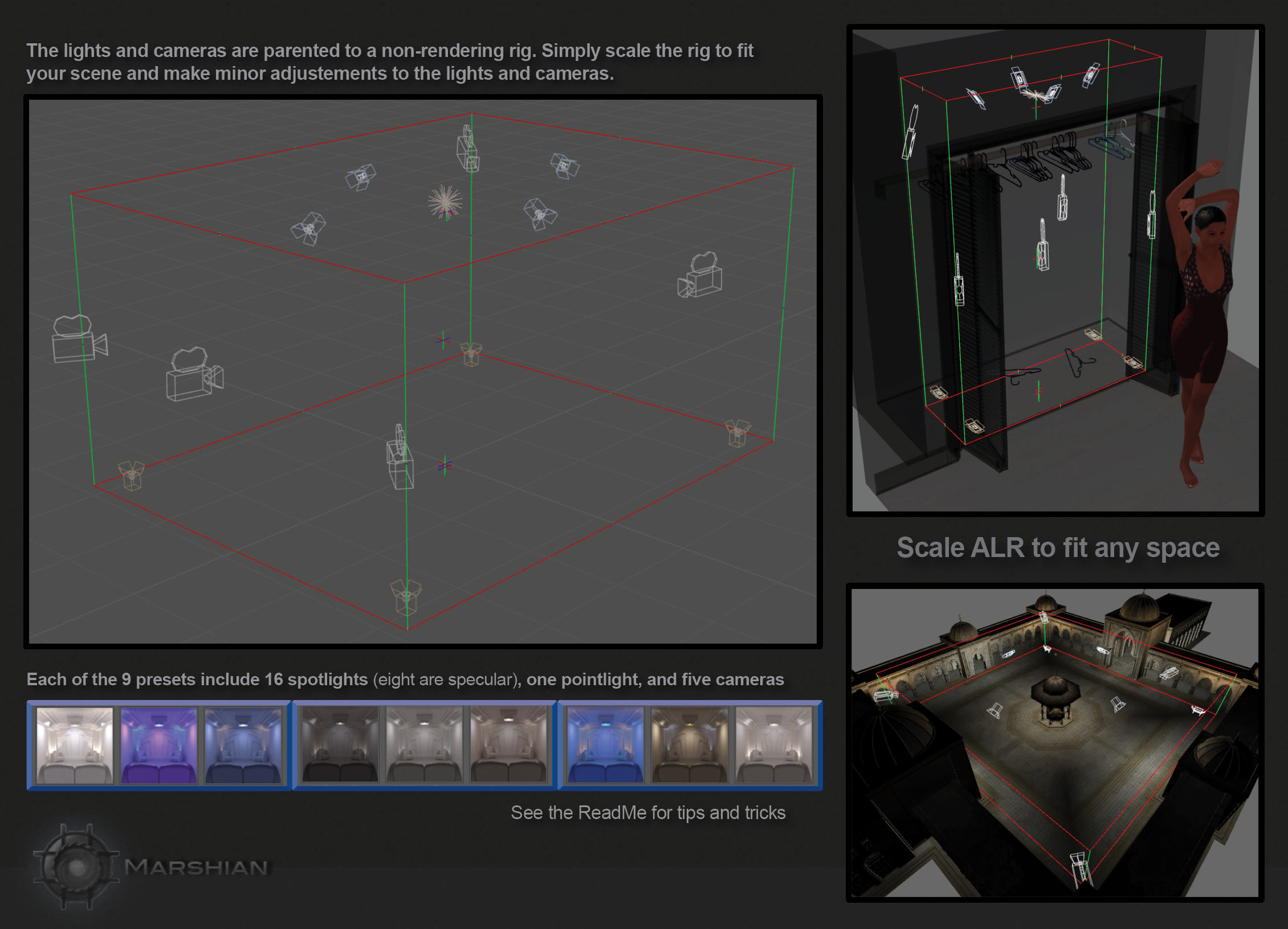 Architectural Lighting Rig for Iray Daz 3D