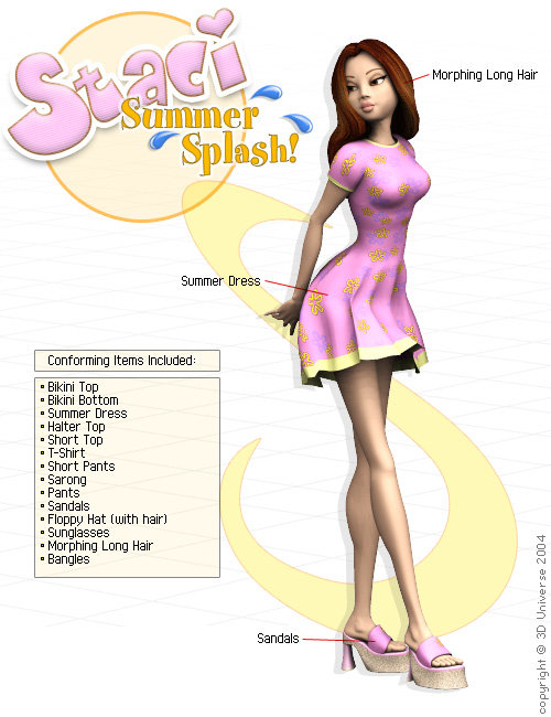 Staci Summer Splash! by: 3D Universe, 3D Models by Daz 3D