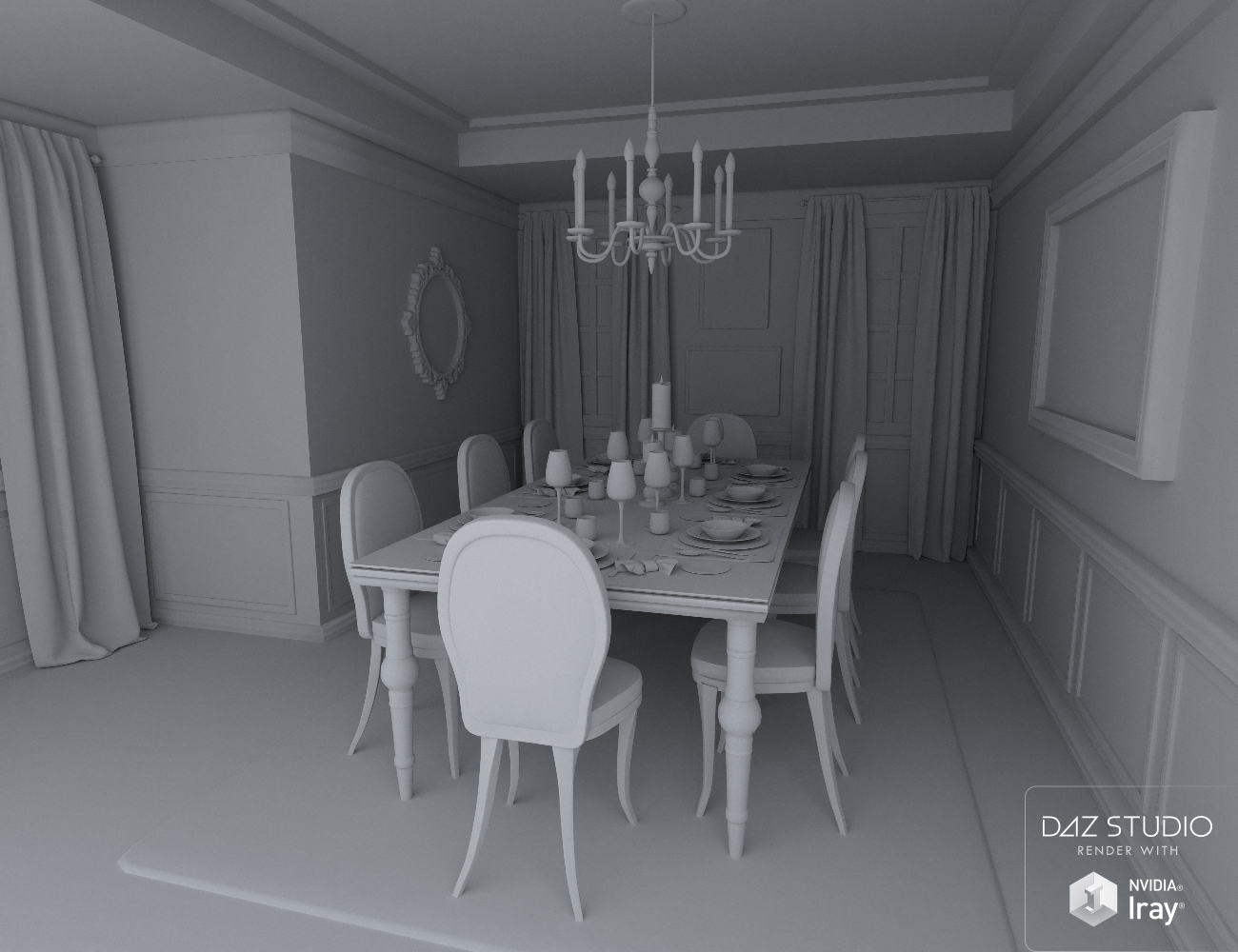 Divine Dining Room by: Nikisatez, 3D Models by Daz 3D