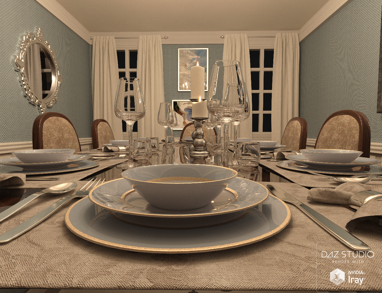 Divine Dining Room by: Nikisatez, 3D Models by Daz 3D