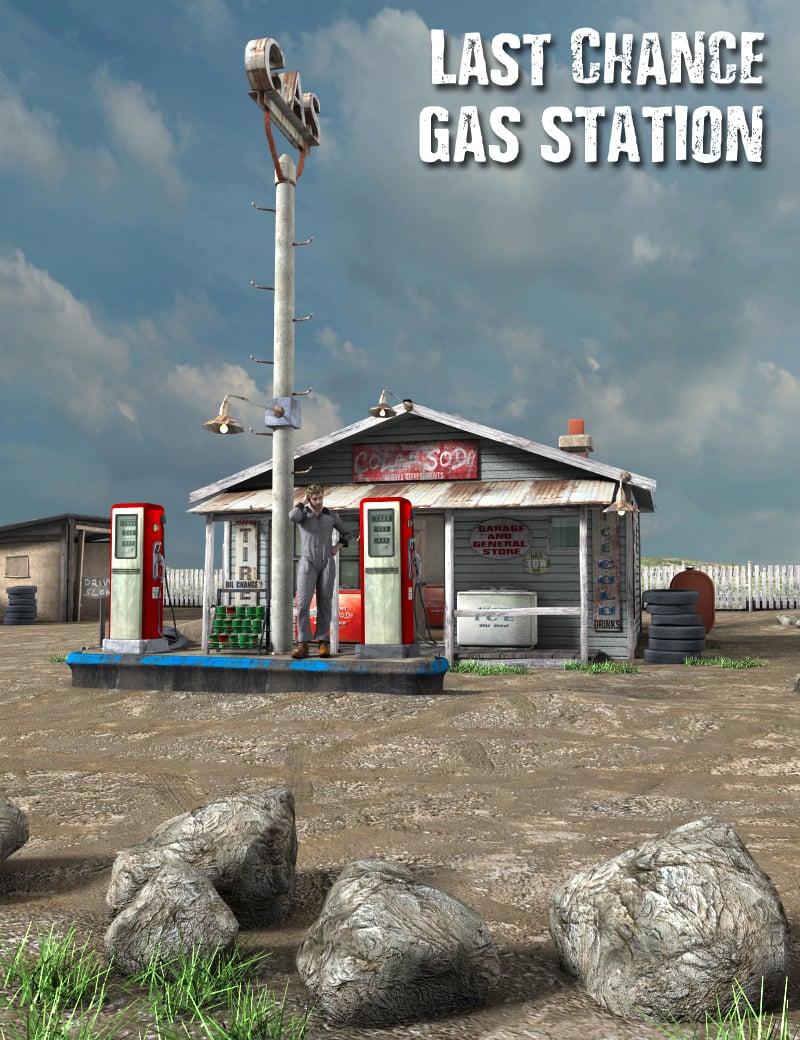 Last Chance Gas Station by: FirstBastion, 3D Models by Daz 3D