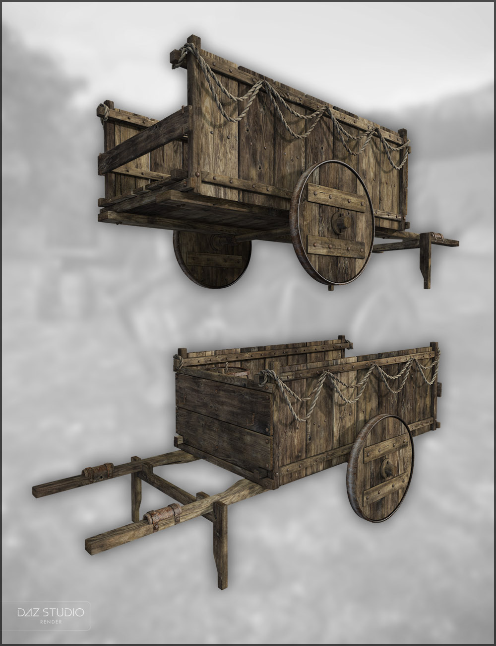 Medieval Cart by: Jack Tomalin, 3D Models by Daz 3D