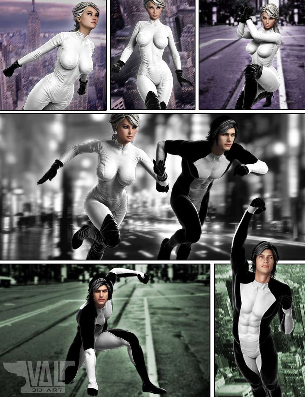 Superhero Poses Superhero Poses by: Val3dart, 3D Models by Daz 3D