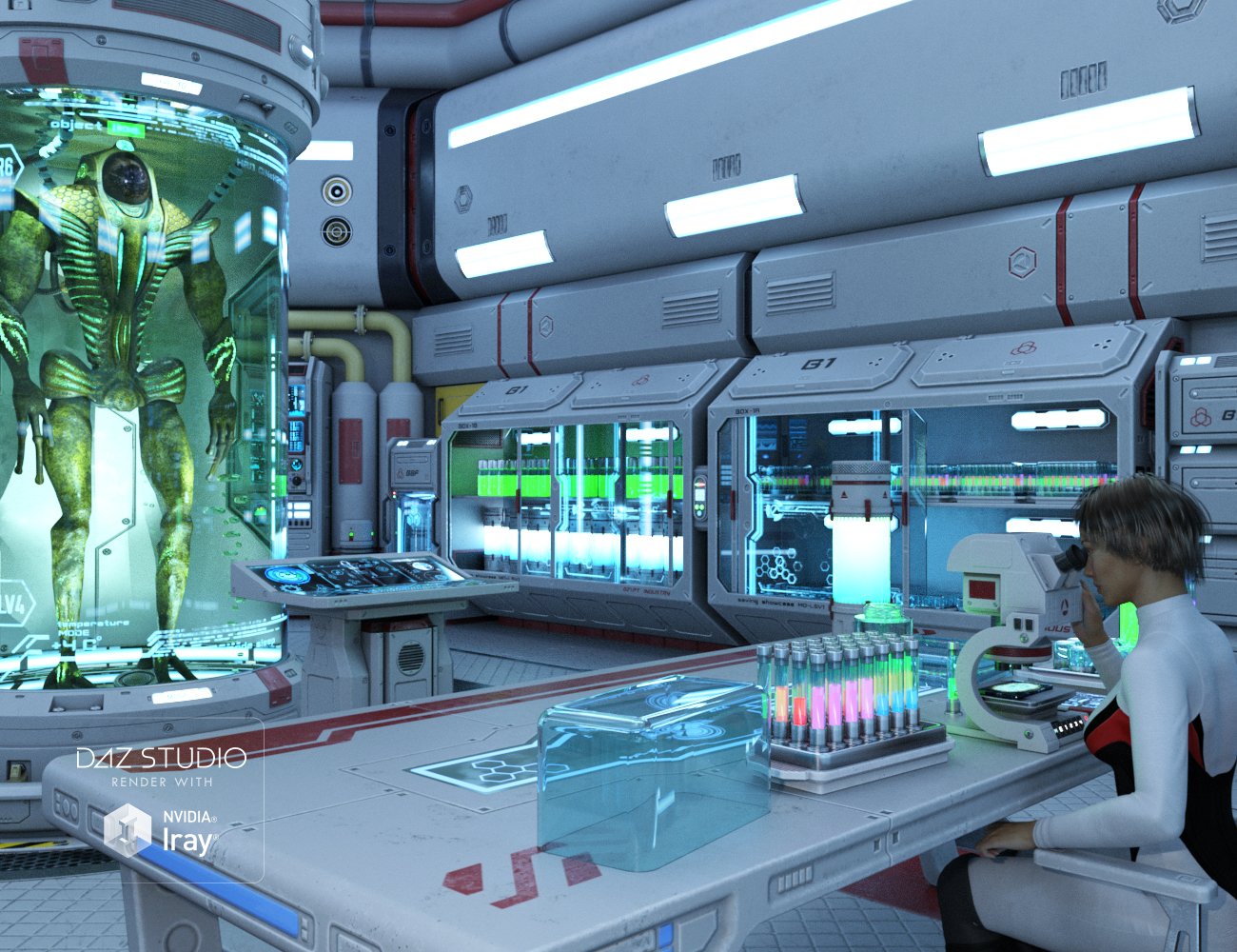 Sci-fi Lab Props by: petipet, 3D Models by Daz 3D
